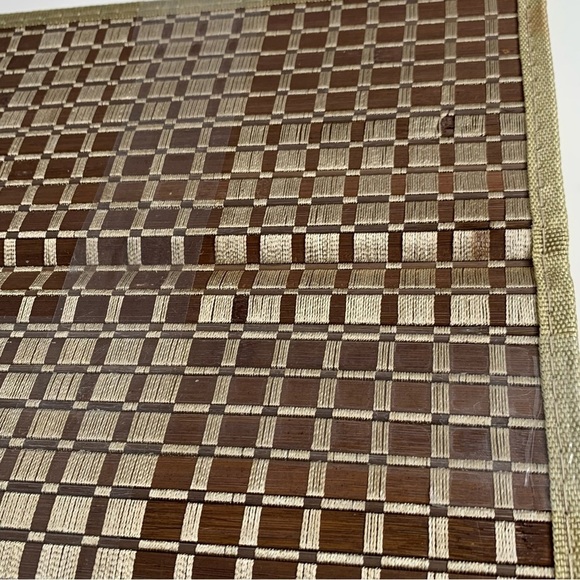 Unbranded brown and crm/tan woven checkered stitch bamboo placemats‎ 4 placemats - Picture 3 of 3